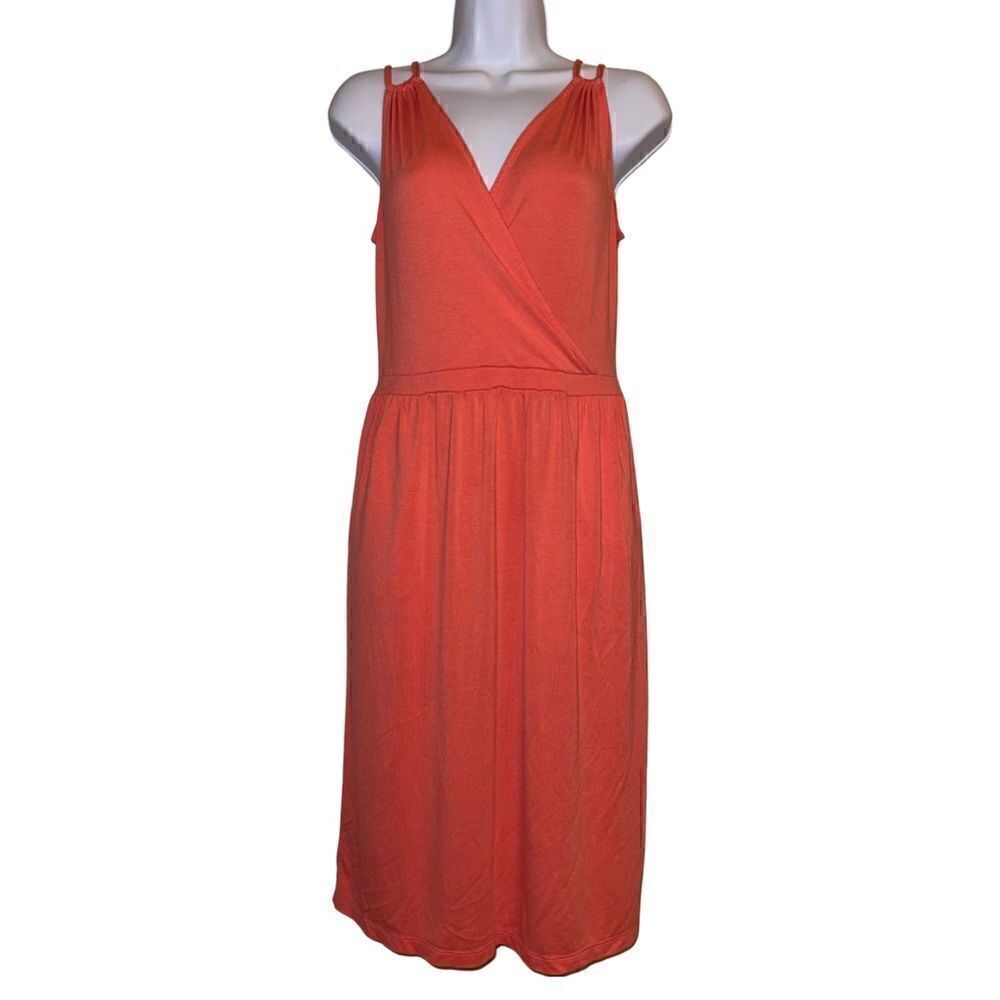 Banana Republic Coral Sleeveless Midi Dress Size Small